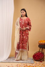 Ruby Garden Floral Straight Kurta Set with Dupatta
