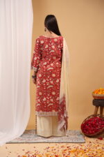 Ruby Garden Floral Straight Kurta Set with Dupatta - Image 7