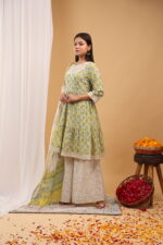 Sunshine Bloom Tiered Kurta Set with Dupatta - Image 7