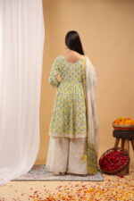 Sunshine Bloom Tiered Kurta Set with Dupatta - Image 6