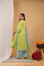 Lime Breeze Printed Straight Kurta Set with Dupatta - Image 7