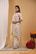 Ivory Meadow Printed Straight Kurta Set with Dupatta - Image 2