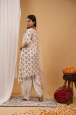 Ivory Meadow Printed Straight Kurta Set with Dupatta - Image 6