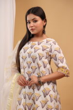 Ivory Meadow Printed Straight Kurta Set with Dupatta - Image 5