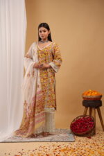 Mustard Floral Angrakha Set - Image 2