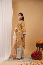 Mustard Floral Angrakha Set - Image 4