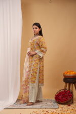 Mustard Floral Angrakha Set - Image 6