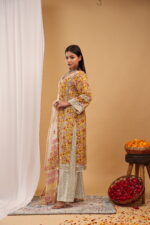 Mustard Floral Angrakha Set - Image 7