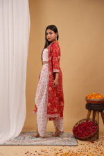 Crimson Bloom 3-Piece Co-Ord Set with Printed Jacket - Image 4