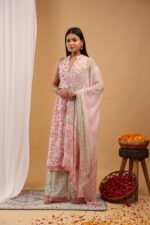 Blush Garden Floral Kurta Sharara Set with Dupatta