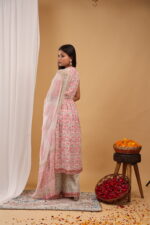 Blush Garden Floral Kurta Sharara Set with Dupatta - Image 5