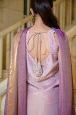 Aritri Women's Baby Pink Floral Embroidered Sleeveless Straight Kurta with Dhoti Pants & Dupatta Set - Image 4
